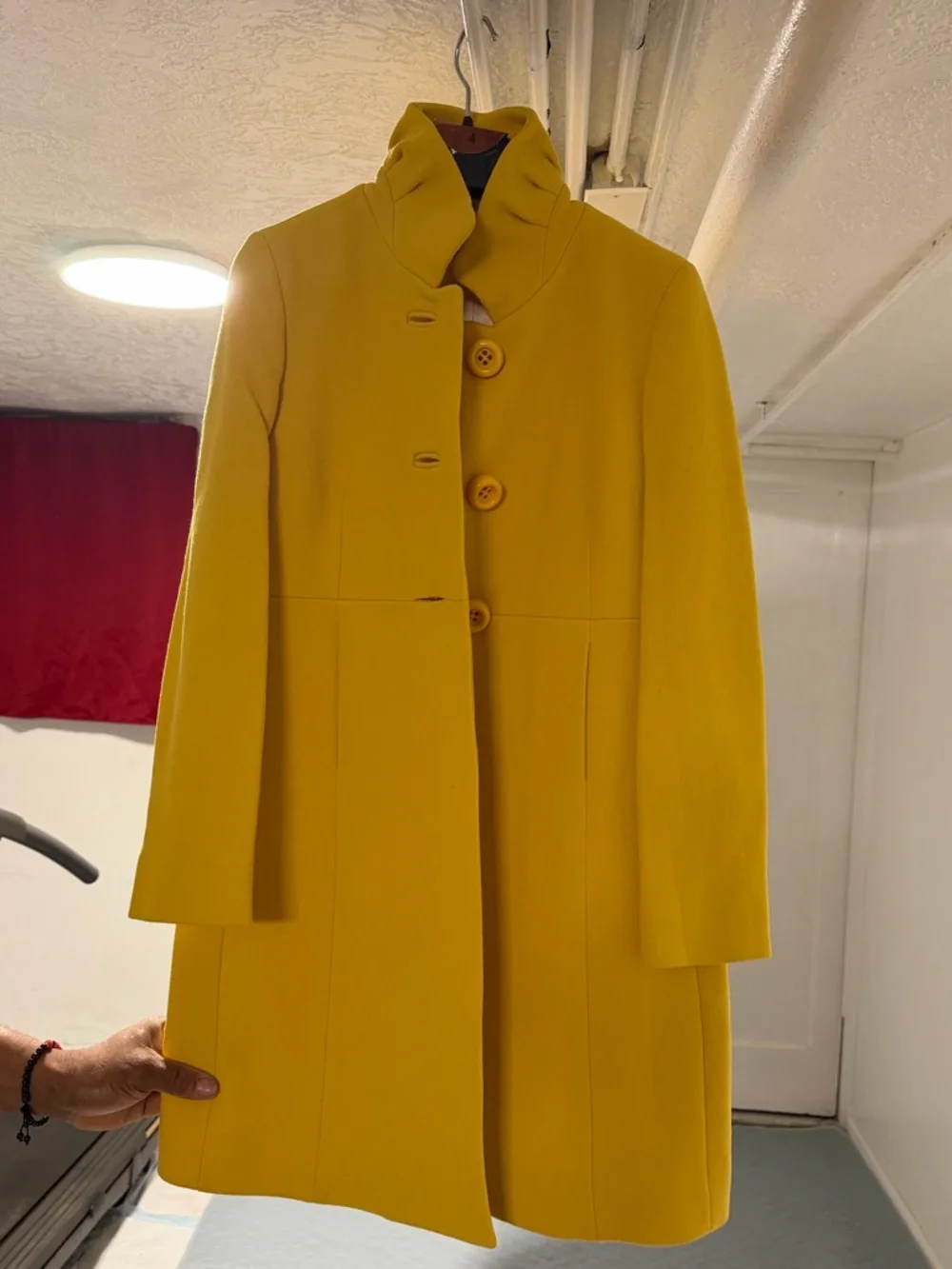 J. Crew Bright Yellow Wool Pea Coat - Picture 1 of 5
